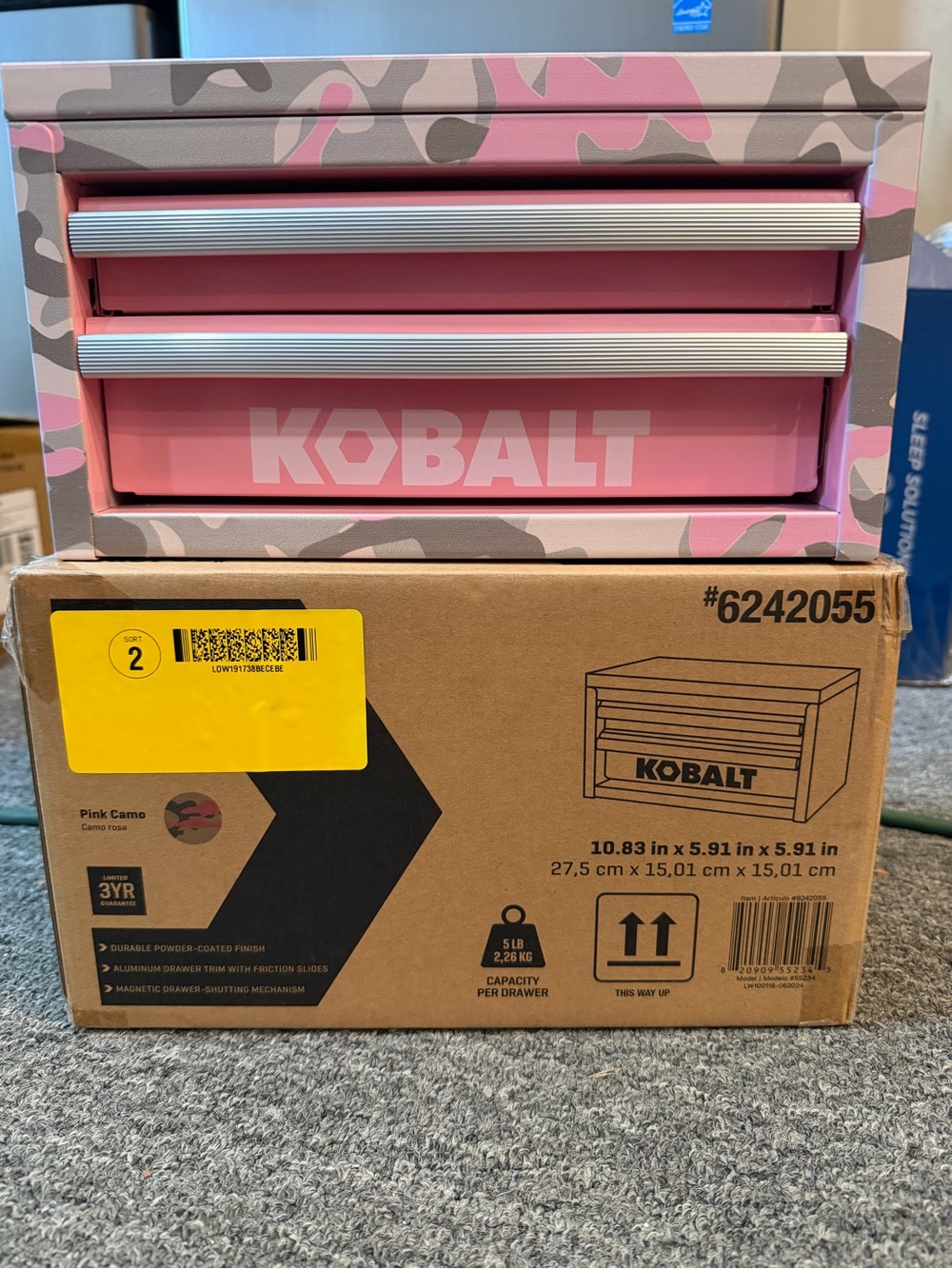 Kobalt Pink Camo 2-Drawer Steel Storage Chest